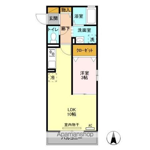 イースト・コート(1LDK/2階)の間取り写真