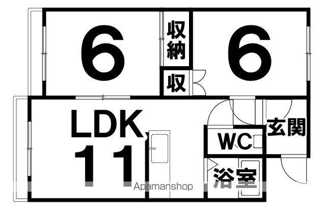 クレス東2条(2LDK/2階)の間取り写真