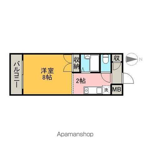 オークヒルズ円庄Ⅱ(1K/3階)の間取り写真