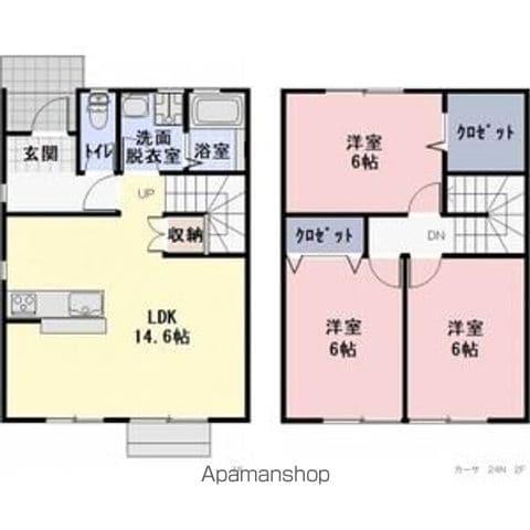 中央本線 みどり湖駅 徒歩23分 2階建 築14年(3LDK)の間取り写真