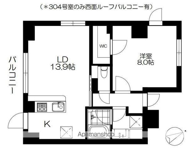 スクリブ千駄ケ谷(1LDK/3階)の間取り写真