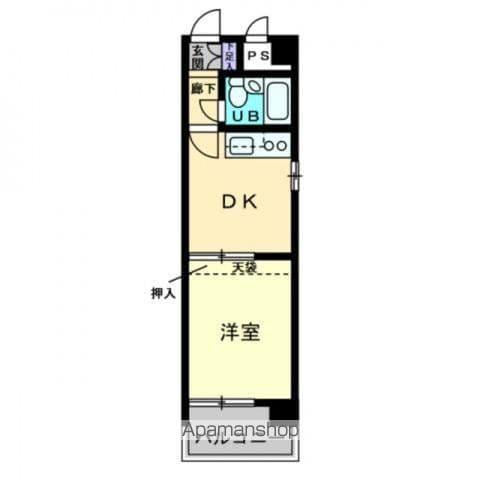 ダイアパレス中新町第3(1DK/2階)の間取り写真