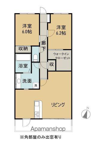 ハレコンテッサ(2LDK/2階)の間取り写真
