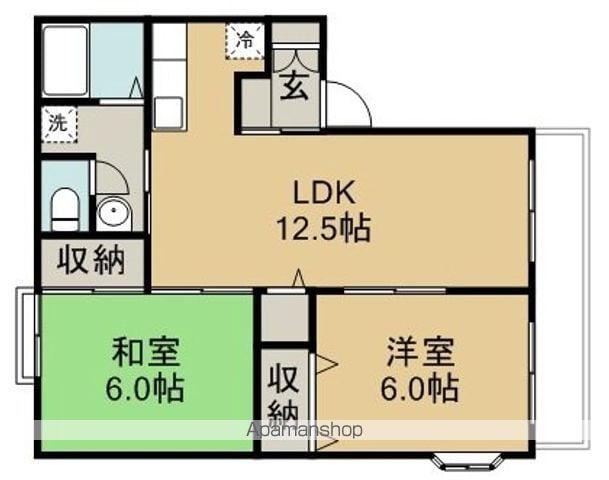 BRIOTERACCE仙台吉成 B棟(2LDK/2階)の間取り写真