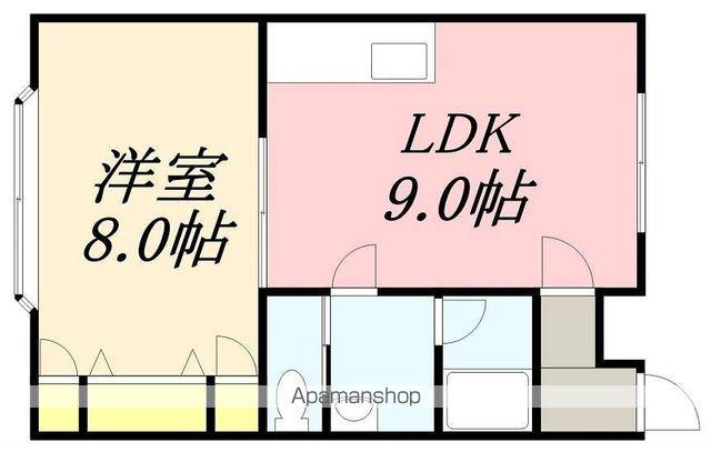 ロイヤルガーデンB(1DK/2階)の間取り写真