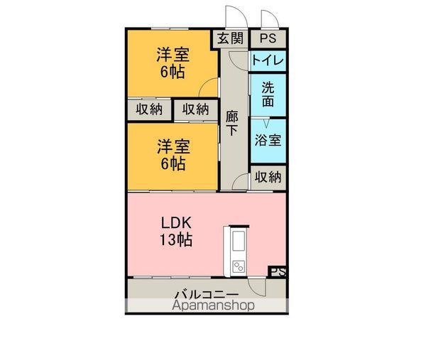 CASA ESTA VIVO(2LDK/3階)の間取り写真