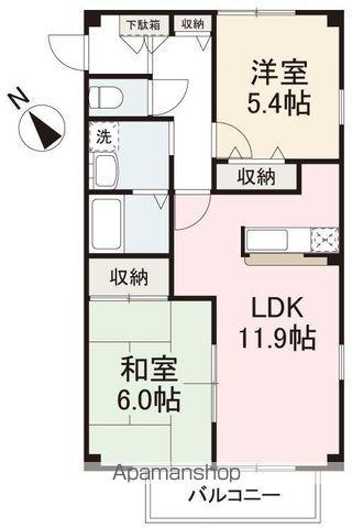 フォブール菅(2LDK/2階)の間取り写真