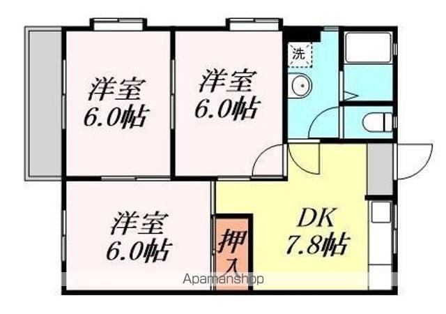 コーポラス青山(3DK/2階)の間取り写真
