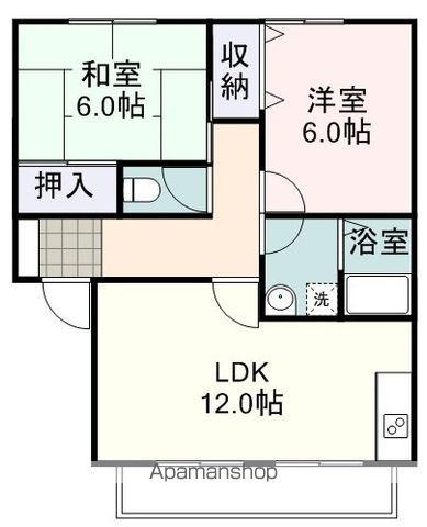 ブルーパール(2LDK/2階)の間取り写真