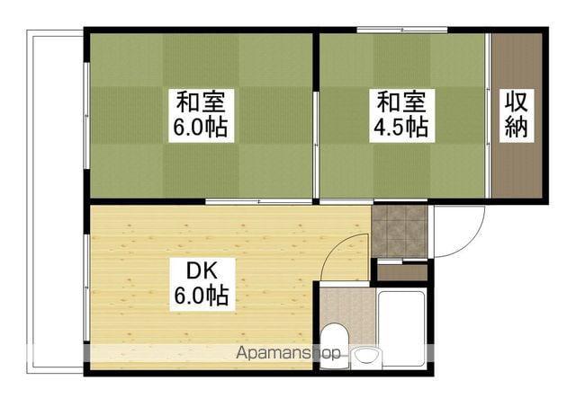 ハピネス東雲本町(2DK/2階)の間取り写真