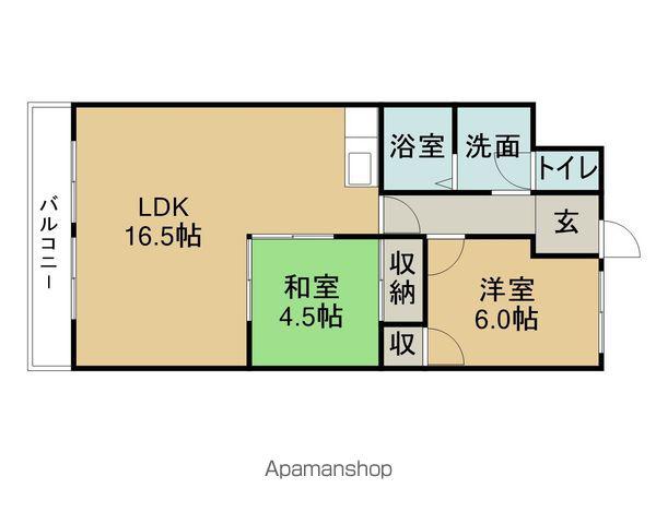 KIソシア Ⅰ(2LDK/2階)の間取り写真