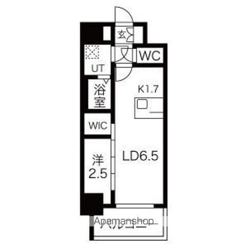 メイクスWアート金山ウエスト(1LDK/6階)の間取り写真