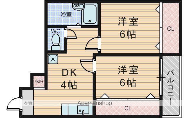 エレガンス5(2DK/3階)の間取り写真