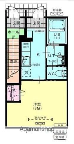 DOUBLE(1K/1階)の間取り写真