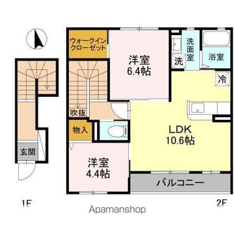 アート・ソレイユ B棟(2LDK/2階)の間取り写真