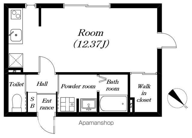 ユイストコート(ワンルーム/2階)の間取り写真
