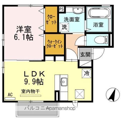 サンボナール(1LDK/1階)の間取り写真