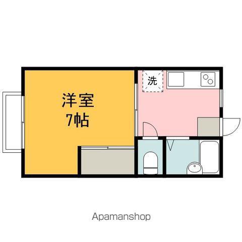 サンヒルズK1(1K/1階)の間取り写真