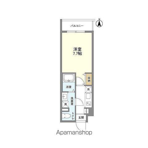 パルムクレスト武蔵小山 ノース棟(1K/3階)の間取り写真