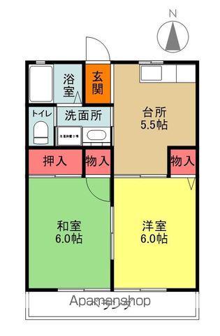 メゾングリーンパーク(2K/1階)の間取り写真