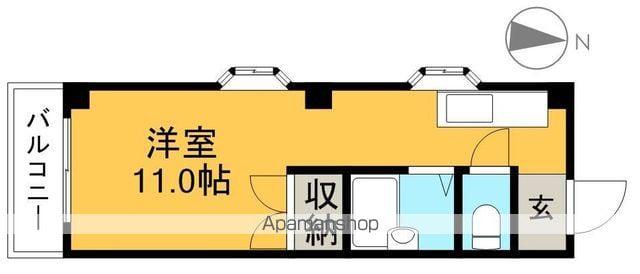 コーポすばる(ワンルーム/2階)の間取り写真