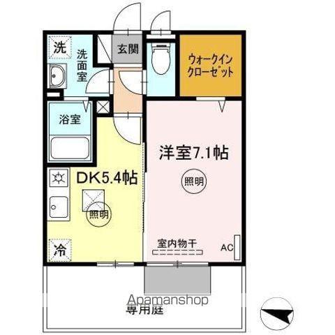 リースランド上林(1DK/1階)の間取り写真