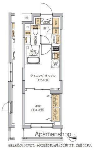 リビオメゾン湯島(1DK/3階)の間取り写真
