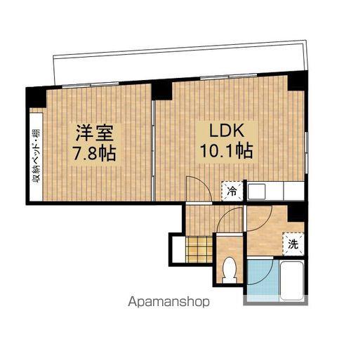 丸乃第3ビル(1DK/4階)の間取り写真