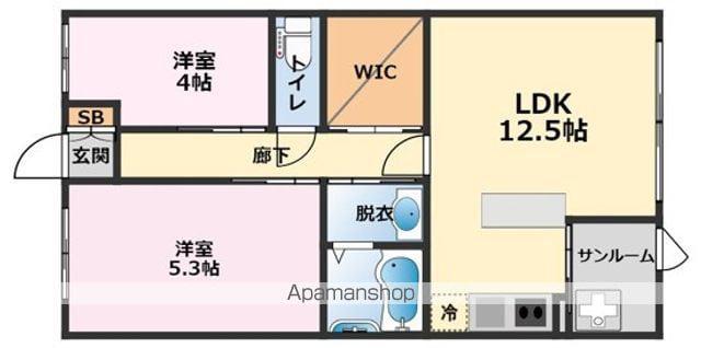 サーティースリー(2LDK/1階)の間取り写真