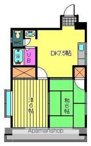 ピロティ小坂(2DK/3階)の間取り写真