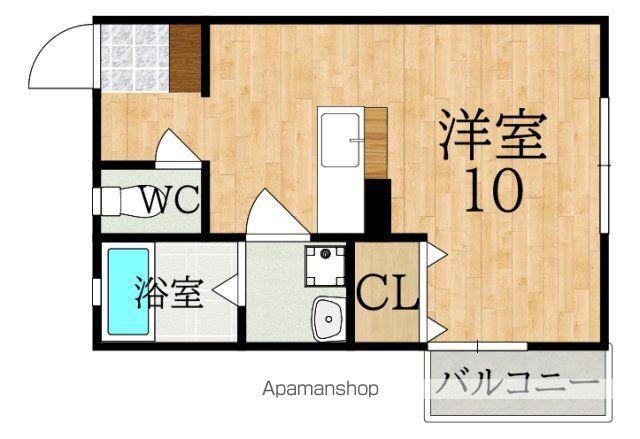 カサベルデ学園前(ワンルーム/2階)の間取り写真