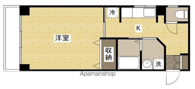 福助堂ビル(1K/4階)の間取り写真