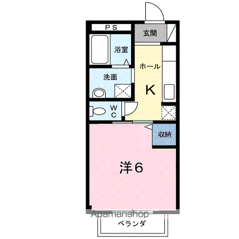 コーポみなみ2(1K/1階)の間取り写真