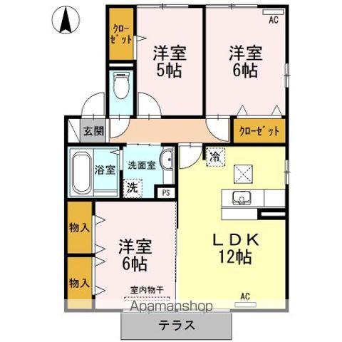 GREEN HILLS K(3LDK/1階)の間取り写真