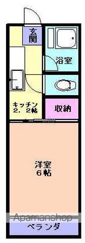 コーポ南(1K/2階)の間取り写真