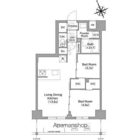 コンフォリア東葛西(2LDK/4階)の間取り写真