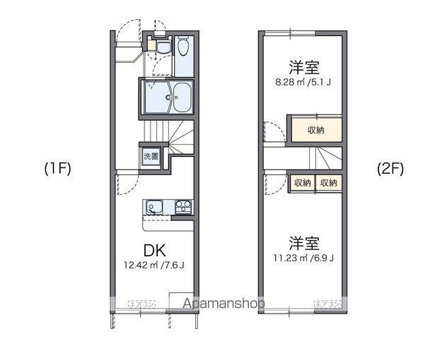 レオパレスJY プレミアム(2DK/1階)の間取り写真