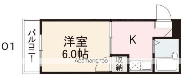 コート東ハゼⅢ(1K/2階)の間取り写真