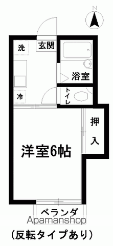 バイオレットハウス(1K/1階)の間取り写真
