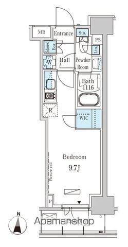 パークアクシス錦糸町ウエスト(ワンルーム/8階)の間取り写真