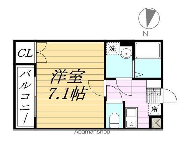 WILL MAISON 常盤平(1K/2階)の間取り写真