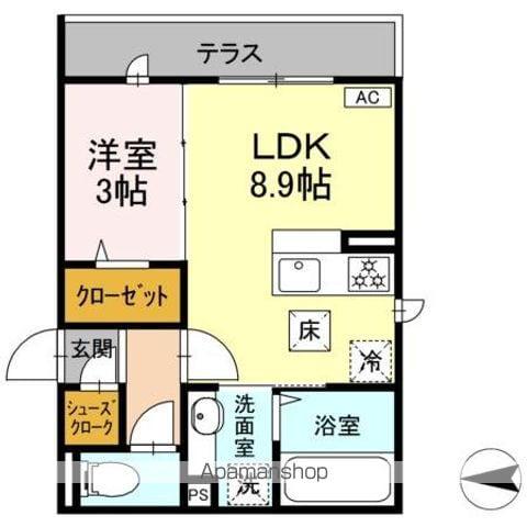 GRAND D-ROOM 吉田(1LDK/1階)の間取り写真
