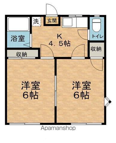 フォーブルあおき(2K/1階)の間取り写真