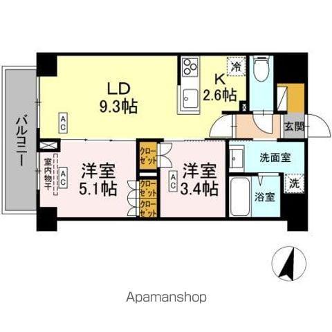 ロイジェント西新井(2LDK/6階)の間取り写真
