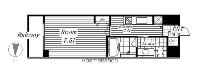 ALATO丸の内(1K/12階)の間取り写真