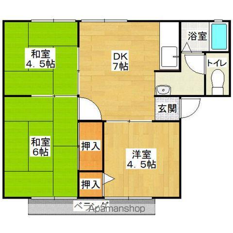 サンシティ栗ノ木(3DK/2階)の間取り写真