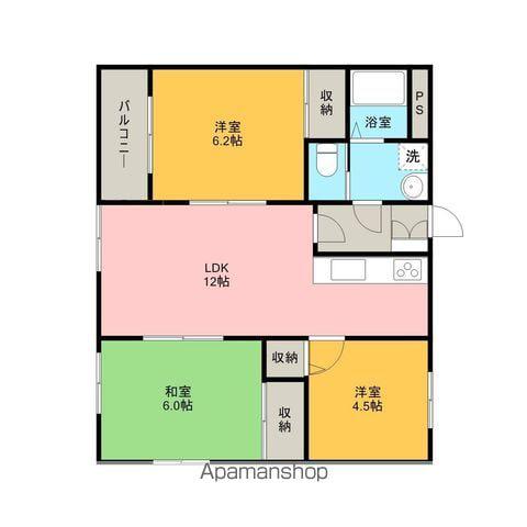 ステータスヒル甲府壱番館(3LDK/1階)の間取り写真