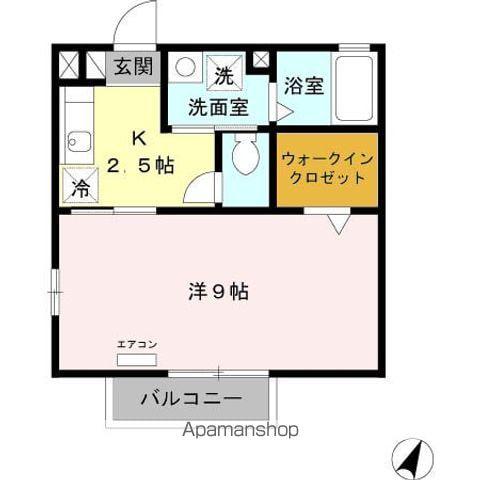 モナリエ東村山(1K/2階)の間取り写真