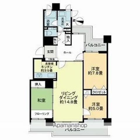 ライフプラザ北2条(3LDK/15階)の間取り写真