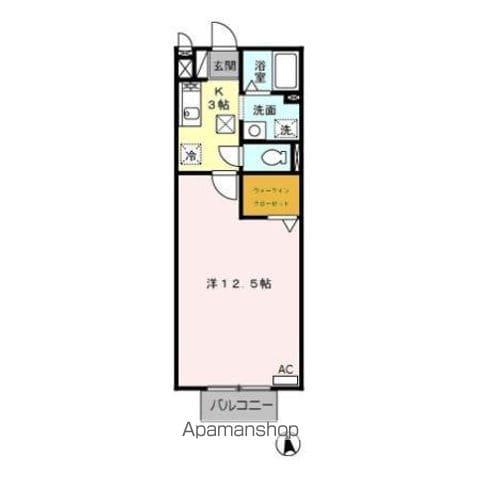 サントゥールB(1K/1階)の間取り写真